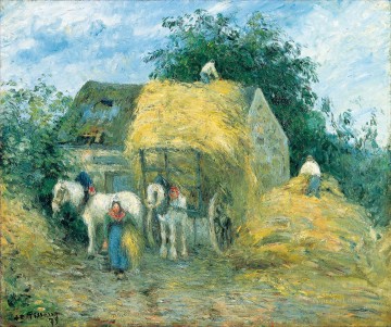 Camille Pissarro Painting - El carro de heno Montfoucault 1879 Camille Pissarro